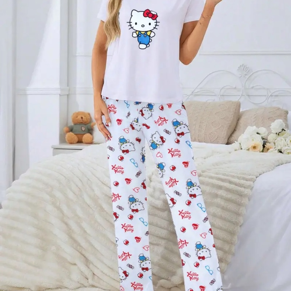 Hello Kitty White and Blue Kids Pajamas